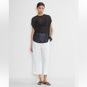 NWT Aritzia Cropped Effortless Linen Pants - White linen, size 2